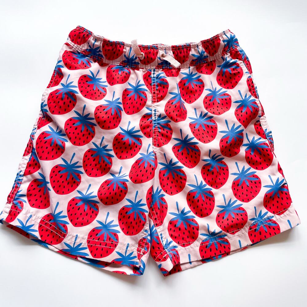 Boy's Hanna Andersson Swim Trunks Strawberry Print Size 6/7